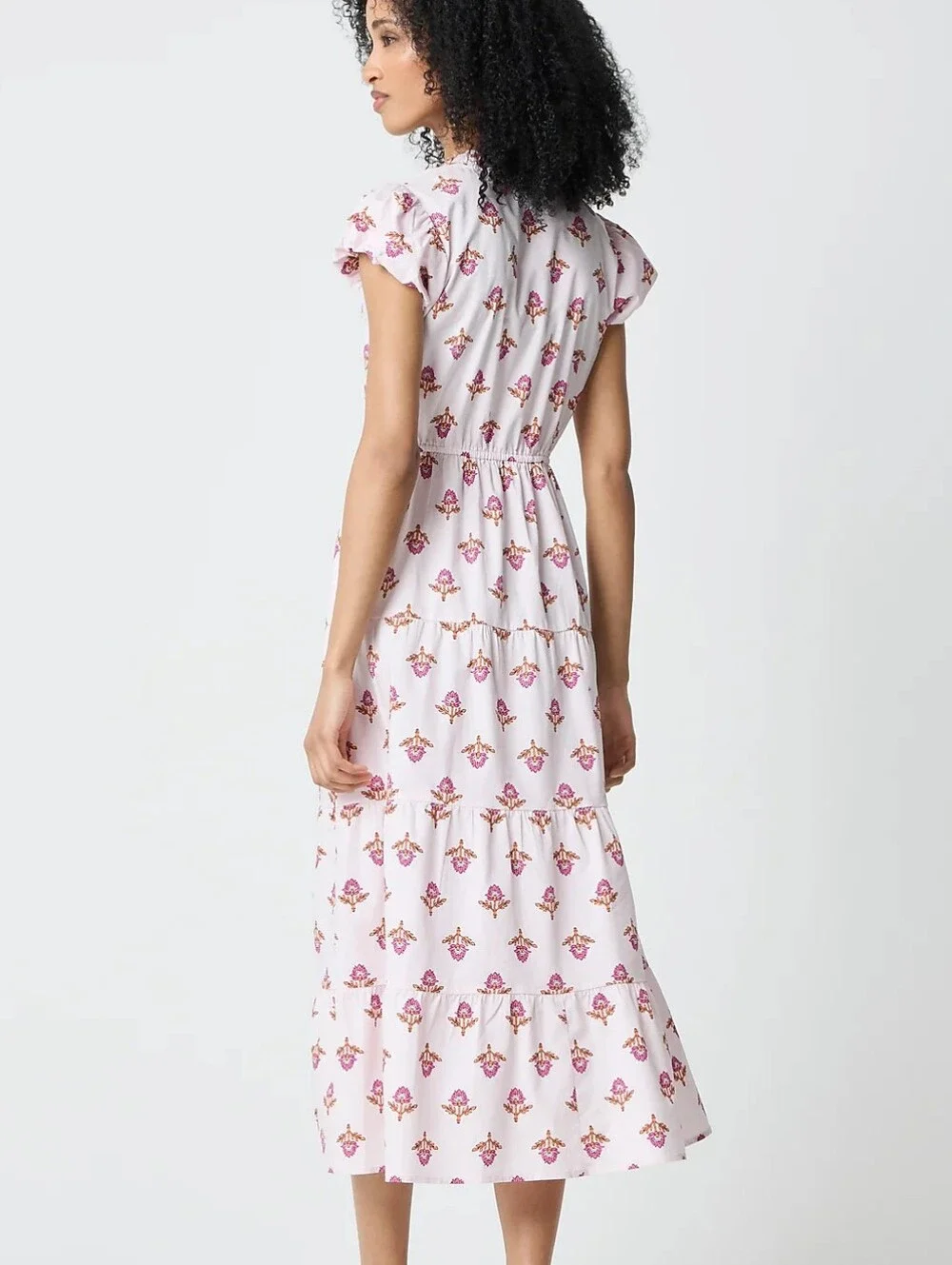 J. Crew Pink Floral Willa Midi Dress Size 2 Pink Opal Cottagecore